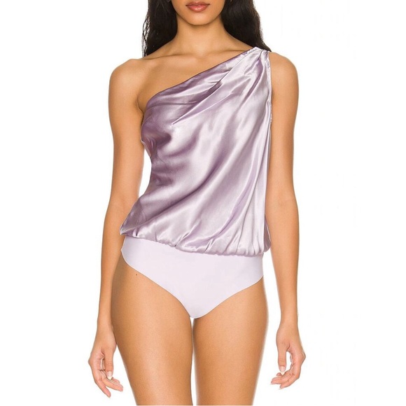 CAMI NYC Darby Bodysuit Lavender Purple 100% silk Size small Revolve Nordstrom - Picture 4 of 11